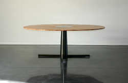 '1821 Canterbury' by artist Ed Cruikshank. A revolving table in black walnut and gun-blued steel.
