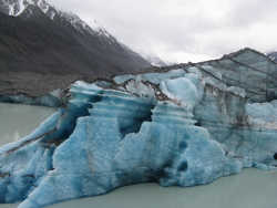 Two views of a section of the ice face