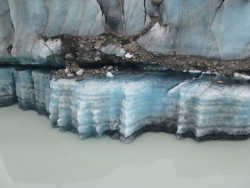 Two views of a section of the ice face