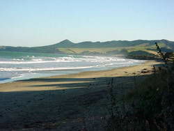 Katiki Beach looking south from the rest area