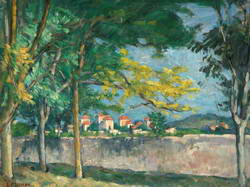 La route (Le mur d�enceinte), 1875-1876, by Paul C&eacute;zanne (1847-1847). 