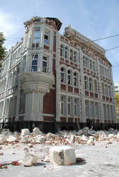 The Press building after the earthquake