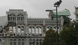 The Press building after the earthquake