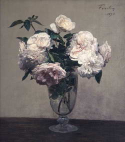 Vase des Roses, 1875, by Henri Fantin-Latour (1836-1904). 