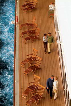 Walking along the deck