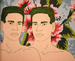Detail of William in Paradise II Lost in the Gardens of the Pink Narcissuss, by Mark Curtis - an image from the Barry Hopkins exhibition.