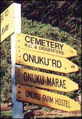 Street sign pointing to the cemetery