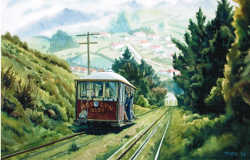 Cable car and view of Fraser's Gully