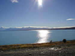 Photo of Lake Tekapo with reflection on the water