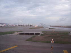 Suvarnbhumi Airport (read: Su-wan-na-poom, based on Sanskrit: Swarna = Gold, Bhumi = Land).