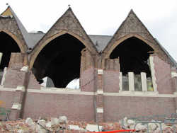 The remains of Knox Church in March 2011