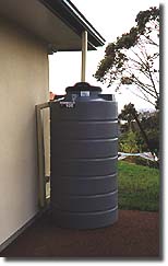 Collecting rain water for use in the garden or for washing the car.