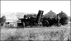 Traction engine powering the harvester