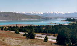 Looking from the road as you approach Lake Tekapo