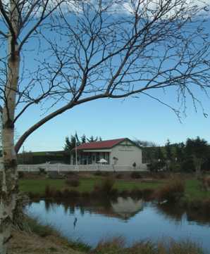 The station is mirrored in the lake