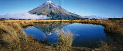 Mt Taranaki above tarns on the Pouakai Range