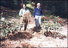 Kathryn Millar and Earl Baird working to develop the garden