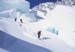 Skiing the Tasman Glacier