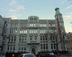 The Press building in Cathedral Square before the earthquake on February 22