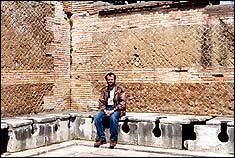 Communal toilets in an ancient Roman town