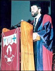 Professor Parkin delivers the oration at the award of Professor Badian's Honorary Doctorate.