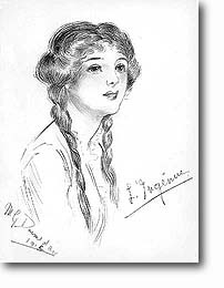 Drawing of longhaired girl